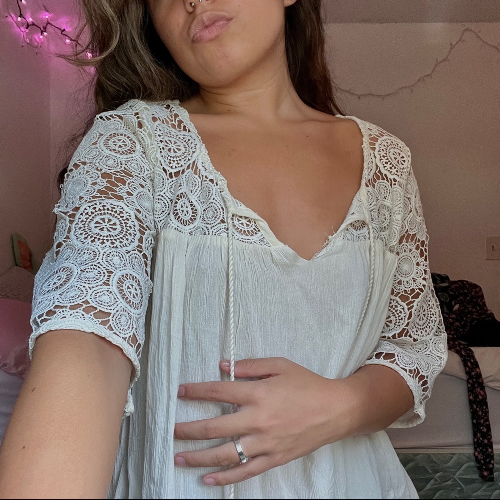 white flowy shirt